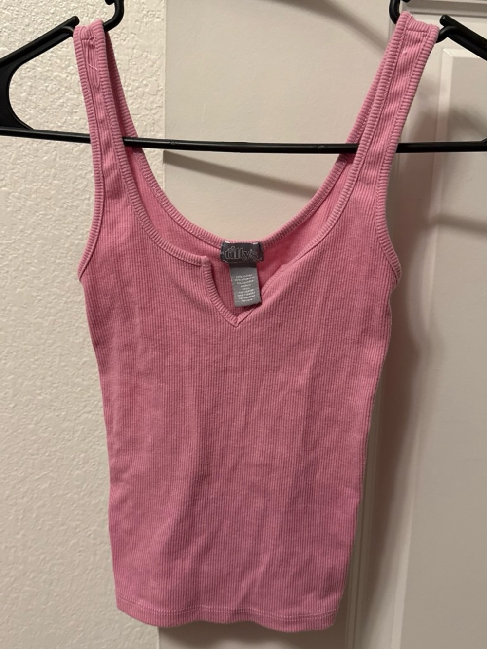 Tilly's Pink Ribbed Tank Top